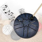 6-Note Rain Drum Mini Steel Tongue Drum Navy Blue