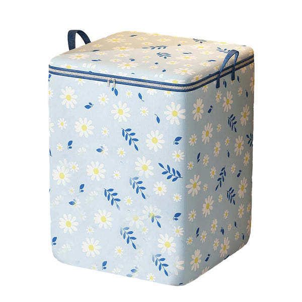 Large Capacity Storage Bin Non-Woven Fabric Quilt Storage Bag Wardrobe Organizer Blue