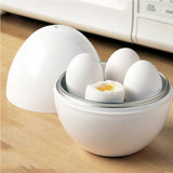 4-Egg Poacher Breakfast Boiler Egg Cooker Microwave Steamer Cooking Tool