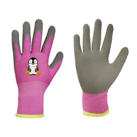 Pair of Kids Gardening Gloves Childrens Yard Work Gloves Latex Coated Garden Gloves Pink