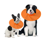 Adjustable Pet Dog E Collar Breathable Dog Cone Recovery Collar Orange