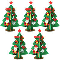 5Pcs Felt Christmas Tree DIY Set Felt Xmas Tree with Detachable Ornaments Home Holiday Decorations Style 2