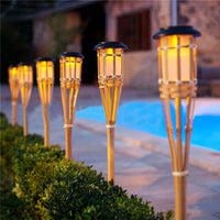 2Pcs Solar Torch Flame Lights Water-resistant Outdoor Landscape Lighting for Garden Yard Lawn Decor