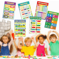 16 Pieces Educational Preschool Posters for Toddlers Kids