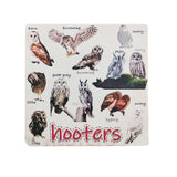 Set of 6  Funny Bird Pun Coasters Square Drink Cup Pad for Home Kitchen Bar Decor