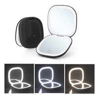 10X Magnifying Lighted Makeup Mirror Dimmable Double Sided Cosmetic Mirror Portable Black