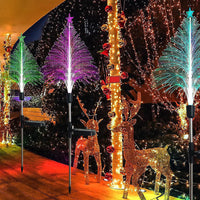 3Pcs Solar Fiber Optic Lights Christmas Trees Lights Outdoor Decorations for Yard Style 2