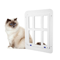 Pet Screen Door Small Dog Cat Door with Magnetic Flap White