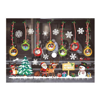 6-Style Christmas-Themes Window Stickers Xmas Decal Shop Xmas Party Wall Decor