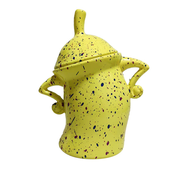 Canister with Attitude Funny Cup Storage Jar Stylish Teapot Creative Kitchen Storage Canisters with Lid Yellow