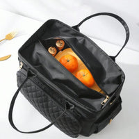 Insulated Lunch Bag Lunch Box Storage Bag Cooler Tote Bag Black