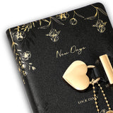 A7 Vintage Secret Diary with Lock 96 Pages Journal PU Leather Cover Locking Notebook Black