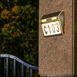 Solar House Number Light Wall Mount Illuminated House Numbers Signs Stainless Steel Address Signs Lamp