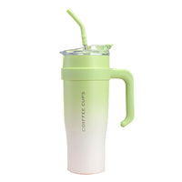 40oz Tumbler with Handle Stainless Steel Water Cup With Lid And Straw Green