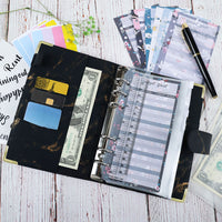 Budget Binder Cash Envelope Planner Organizer with Budget Money Envelopes Black