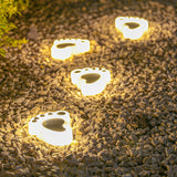 Pair of Bear Paw Decorative Solar Outdoor Lights Wall Lights for Garden Lawn Yard Warm