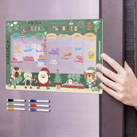 Magnetic Dry Erase Weekly Calendar for Fridge Erasable Acrylic Whiteboard Planner Schedule Board with 6 Pens