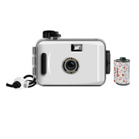 135Film Camera Retro Point-and-Shoot Camera with 12 Sheets 35mm Films Kids Toy White