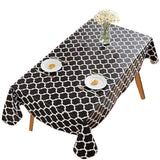 Moroccan Pattern Tablecloth Rectangle Dining Table Cover Christmas Party Decor Black