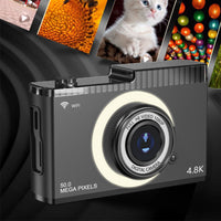 8X Zoom WIFI Digital Camera Retro Dua-Lens Auto Focus Camera with MP3 Player Various Games Black