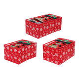 3Pcs Christmas Style Clothes Storage Box Foldable Compartment Clothing Container for Pants Underwear Socks