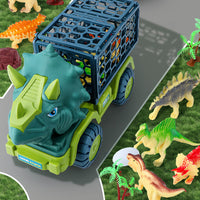 Dinosaur Truck Toys Set Car Toy with 15 Dino Figures Play Set Style 2