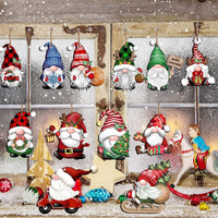 24 Pcs Christmas Ornaments Wooden Hanging Crafts Christmas Tree Decoration Style 1