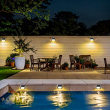 6Pcs Solar Wall Light Water Reistant Outside Lights for Garden Backyard Patio Step Warm Light