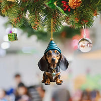 7Pcs Dachshund Dog Christmas Ornaments Xmas Tree Decor