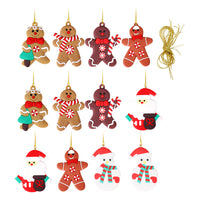 12Pcs Gingerbread Man Decoration Christmas Tree Hanging Pendants Style 3