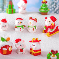 21Pcs Christmas Miniature Ornaments Resin Christmas Figurines Decor