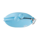 Portable Pet Silicone Treat Bag Multi-Purpose Dog Training Pouch with Carabiner Blue