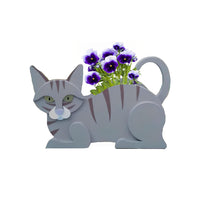 Cat Planter Plant Pots Herb Garden Flower Planter Garden Home Decor Gray