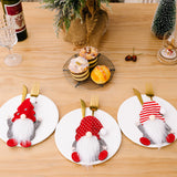 3Pcs Christmas Gnome Tableware Holder Cutlery Bags Set Xmas Party Decor