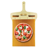 Sliding Pizza Cutting Board with Handle for Kitchen Fruit Vegetables Cheese Bread Cutting