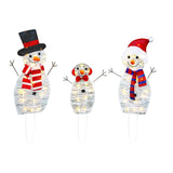 3-Piece Outdoor Christmas Stake Lights Set Yard Pathway Decorative Light Christmas Decorations