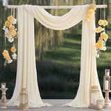 Chiffon Wedding Arch Draping Fabric Backdrop Curtain Drape Tulle Wedding Ceremony Party Ceiling Decor Champagne