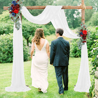 Chiffon Wedding Arch Draping Fabric Backdrop Curtain Drape Tulle Wedding Ceremony Party Ceiling Decor White