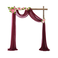 Chiffon Wedding Arch Draping Fabric Backdrop Curtain Drape Tulle Wedding Ceremony Party Ceiling Decor Wine Red