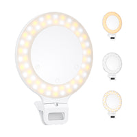 3 Lighting Mode Selfie Light Adjustable Brightness Clip-on Ring Light for Makeup Photography Vlog Live