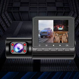2 Channel Dash Cam Front and Rear Inside 1080P Full HD 170 Degree Wide Angle Dashboard Camera