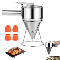 Multi-Caliber Pancake Batter Dispenser Funnel Cake Dispenser with Stand