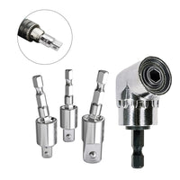 Drill Bit Extension Set Hex Socket Adapters with Angle Drill Adaptor Silver