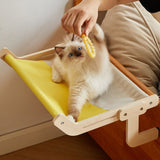 Hanging Bed Hammock Resting Seat Bed Cat Hammock Lounge for Indoor Cats Yellow