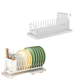 Small Dish Drying Rack for Kitchen Counter Space Saving Dish Drainer White