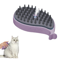 3-in-1 Spray Cat Brush Silicone Pet Massage Grooming Brush Purple