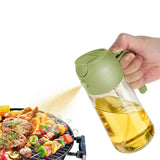 2 in 1 Oil Dispenser and Oil Sprayer 470ML Oil Dispenser Bottle for Kitchen Cooking Green