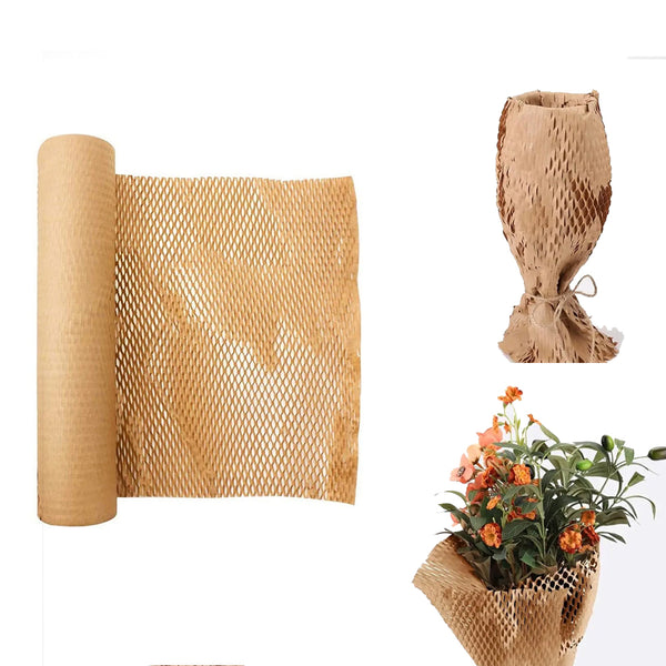 30M Honeycomb Packing Paper Recyclable Cushioning Packing Paper for Moving Wrapping Roll Brown