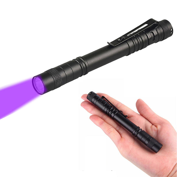 LED Flashlight Clip Mini Light Penlight Pocket Portable Pen Torch Lamp Purple