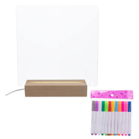 Acrylic Message Marker Board with Lighting Base and 12 Makers  for Office Home School